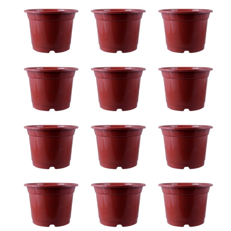 Set of 12 - 10 Inch Red Nursery Pots