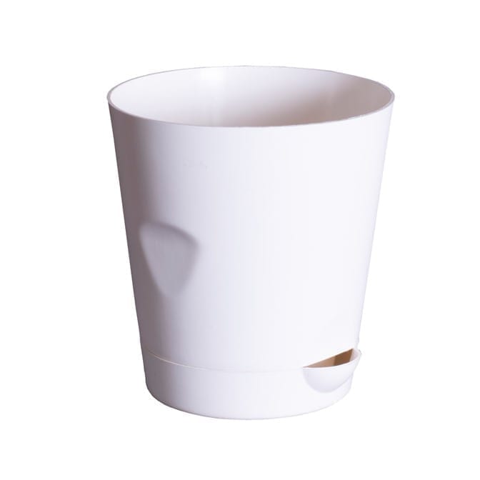 4 Inch White Florence Self Watering Pot