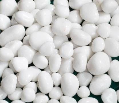 Decorative Polished White Pebbles - 500 gm