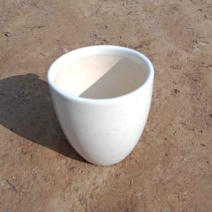 4 Inch White Classy Cup Ceramic Pot
