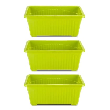 Buy Set of 3 - 14 Inch Green  Premium Jupiter Rectangular Window Planter Online | Urvann.com