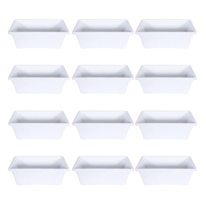 Set of 12 - 14 Inch White Premium Jupiter Rectangular Window Planter