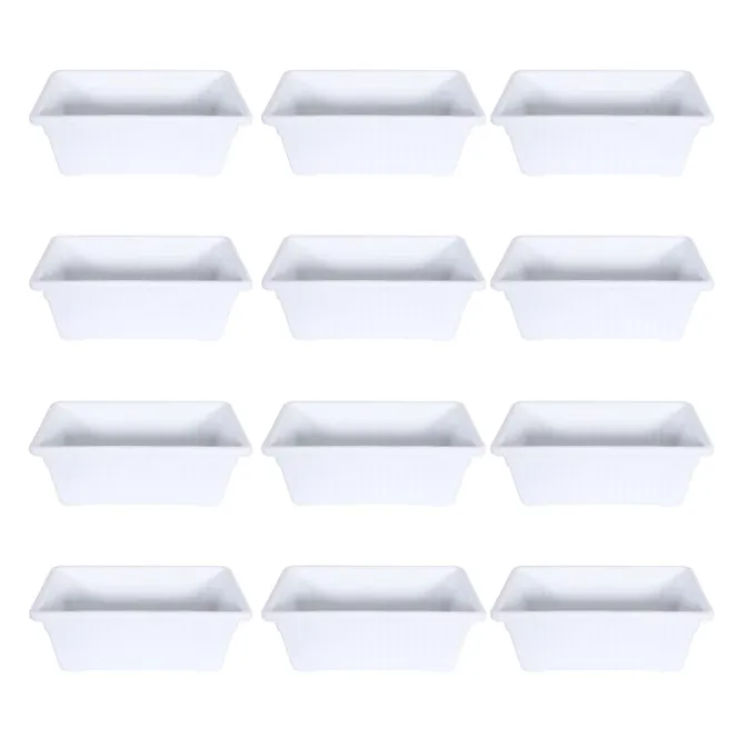 Set of 12 - 14 Inch White Premium Jupiter Rectangular Window Planter