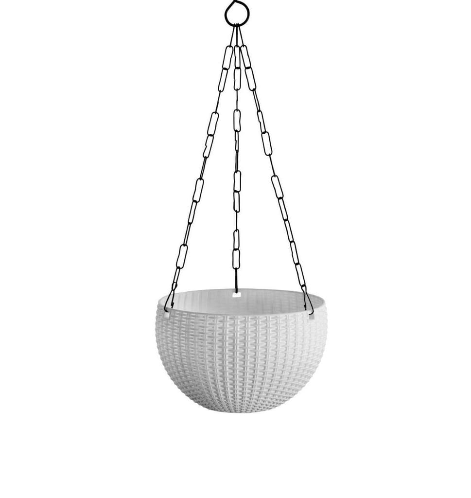 7 X 4.5 Inch White Premium Euro Plastic Hanging Basket