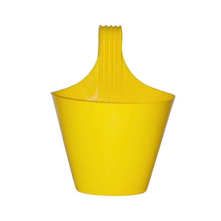 8 Inch Yellow Single Hook Hanging Plastic Pot