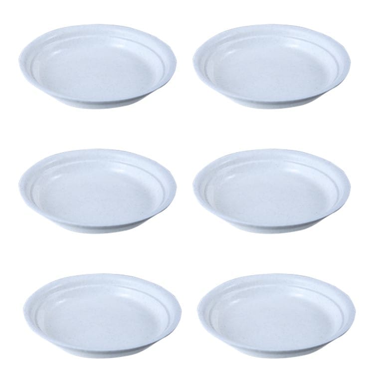 Set of 06 - 6.5 Inch White Premium Round Trays - To keep under the Pots