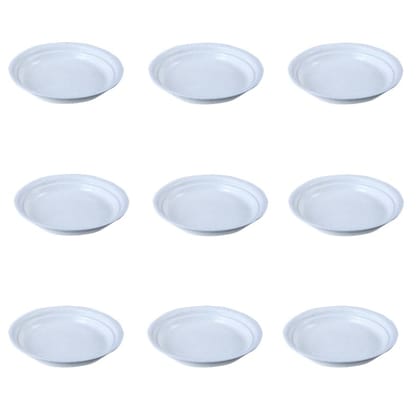 Buy Set of 09 - 6.5 Inch White Premium Round Trays - To keep under the Pots Online | Urvann.com