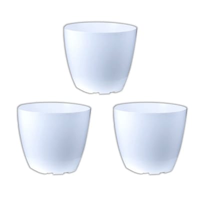 Buy Set of 03 - 18 Inch Grey Classy Plastic Pot Online | Urvann.com