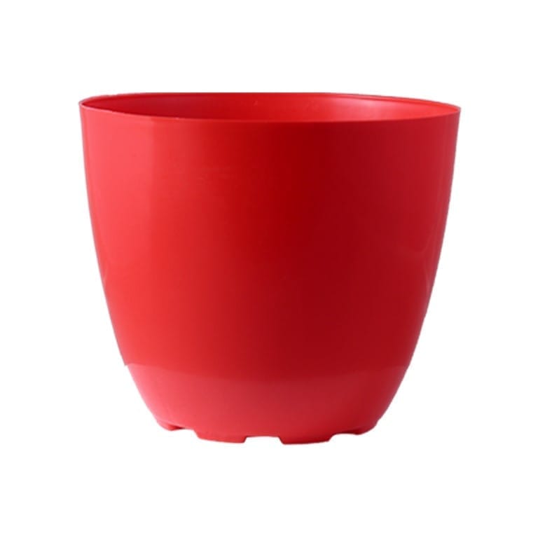 4 Inch Red Premium Orchid Round Plastic Pot