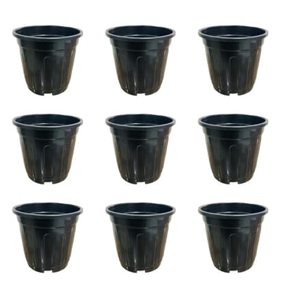 Buy Set of 09 - 12 Inch Black Super Nursery Pot Online | Urvann.com