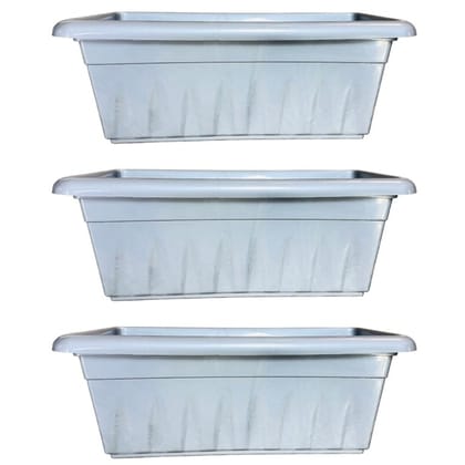 Buy Set of 03 - 20 Inch Grey Premium Supreme Window Plastic Planter Online | Urvann.com