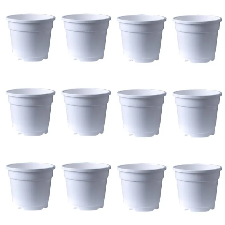 Set of 12 - 8 Inch White Nursery Pot