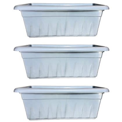 Buy Set of 03 - 17 Inch Grey Premium Supreme Window Plastic Planter Online | Urvann.com