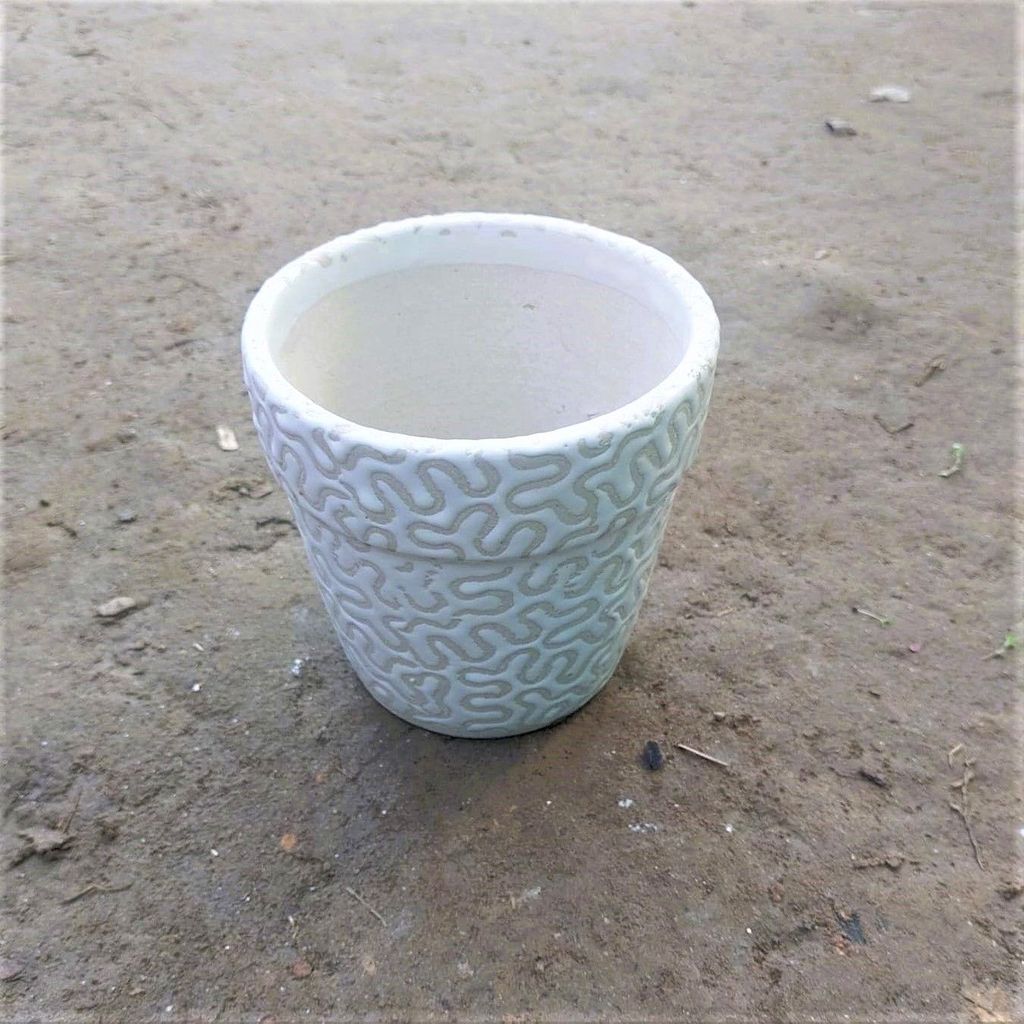 6 Inch White Moni Collar Designer Ceramic Pot 6 Inch White Moni Collar Designer Ceramic Pot