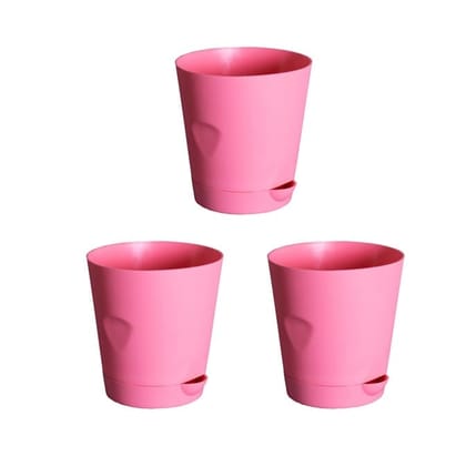 Buy Set of 3 - 4 Inch Pink Florence Self Watering Pot Online | Urvann.com