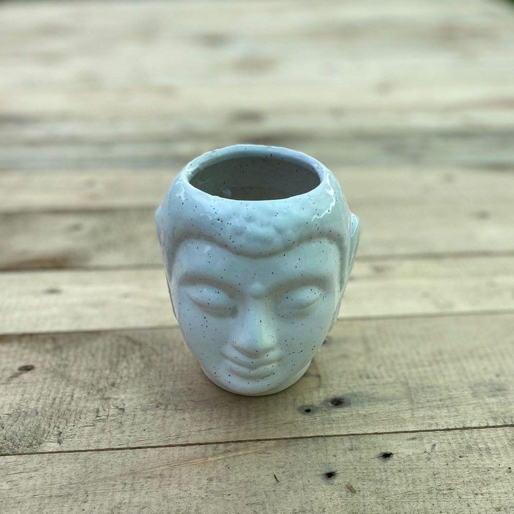 Buy 4 X 5 Inch White Elegant Buddha Designer Ceramic Pot Online | Urvann.com 4 X 5 Inch White Elegant Buddha Designer Ceramic Pot