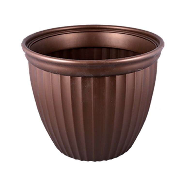 8 Inch Copper Brown Premium Lotus Heavy Plastic Pot