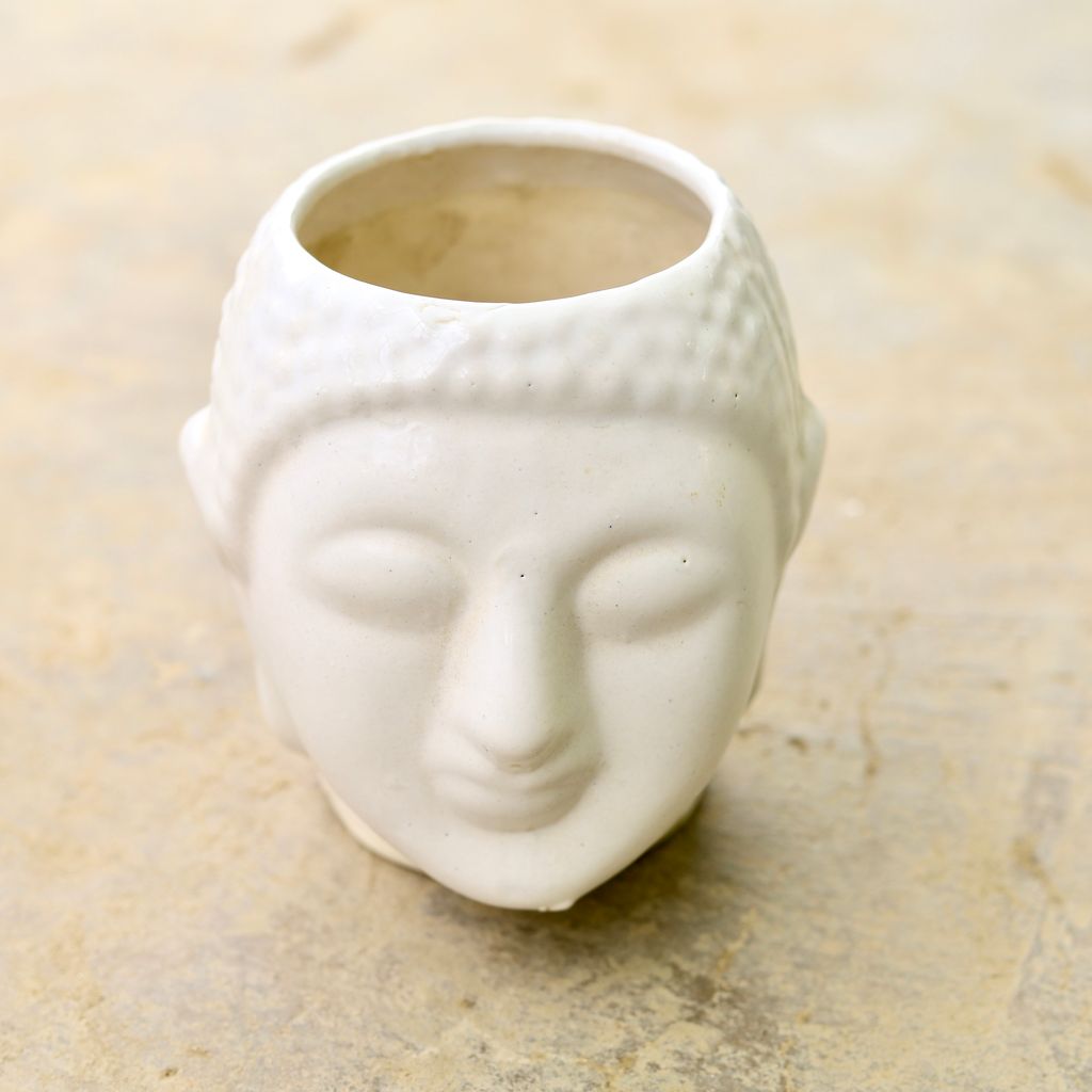 Buy 6 Inch Classy White Buddha Ceramic Pot Online | Urvann.com 6 Inch Classy White Buddha Ceramic Pot