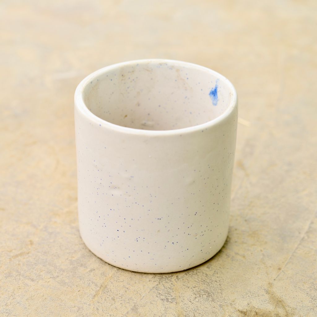 4 Inch Cylindrical Ceramic pot (any Colour & Design)