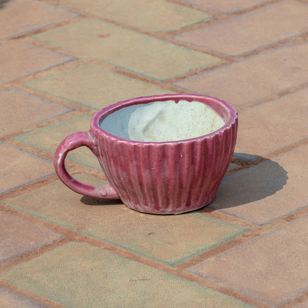 4 Inch Designer Cup Ceramic Pot (any design & colour)