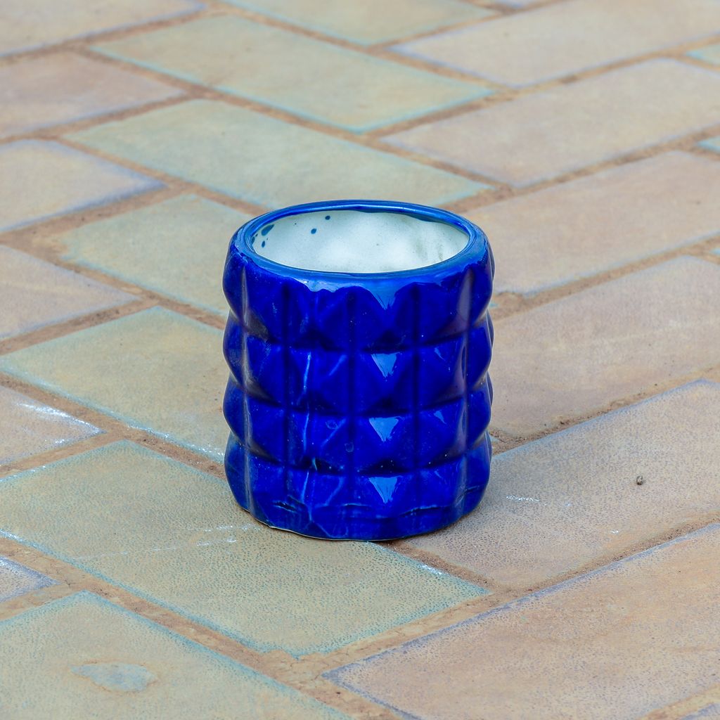 Buy 5 Inch Cylindrical Diamond Designer Ceramic Pot (any colour & design) Online | Urvann.com 5 Inch Cylindrical Diamond Designer Ceramic Pot (any colour & design)