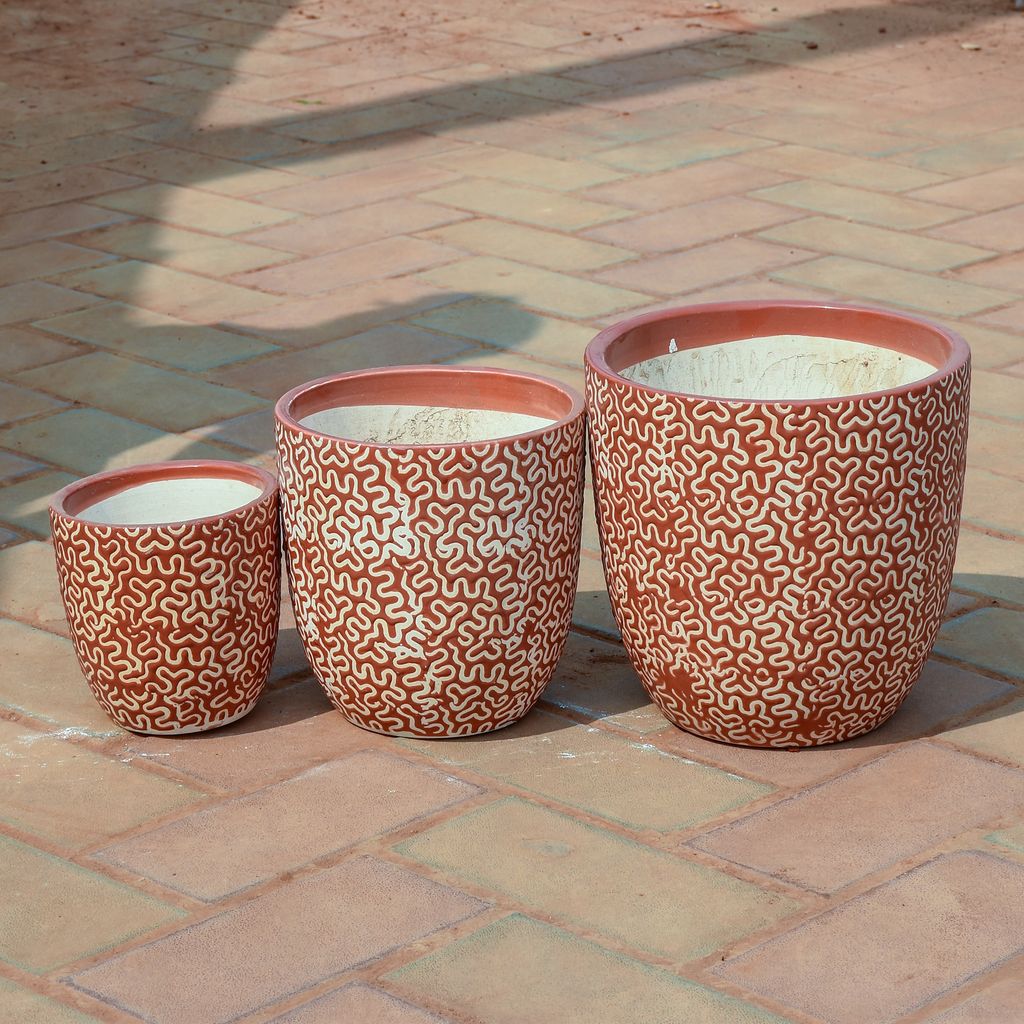 Set of 3 - 5,7 & 9 Inch Classy Cup Designer Ceramic Pot (any colour & design)