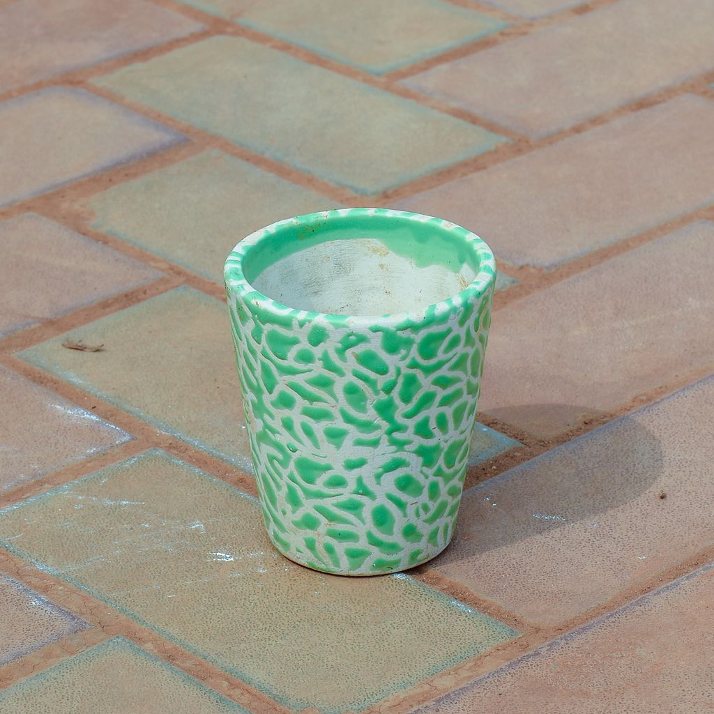 5 Inch Glass Designer Ceramic Pot (any colour & design),Pots:Ceramic Planters:Royal Ceramic Pots