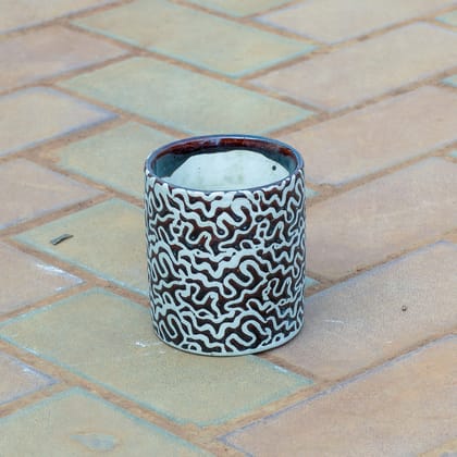 Buy 5 Inch Cylindrical Designer Ceramic Pot (any colour & design) Online | Urvann.com