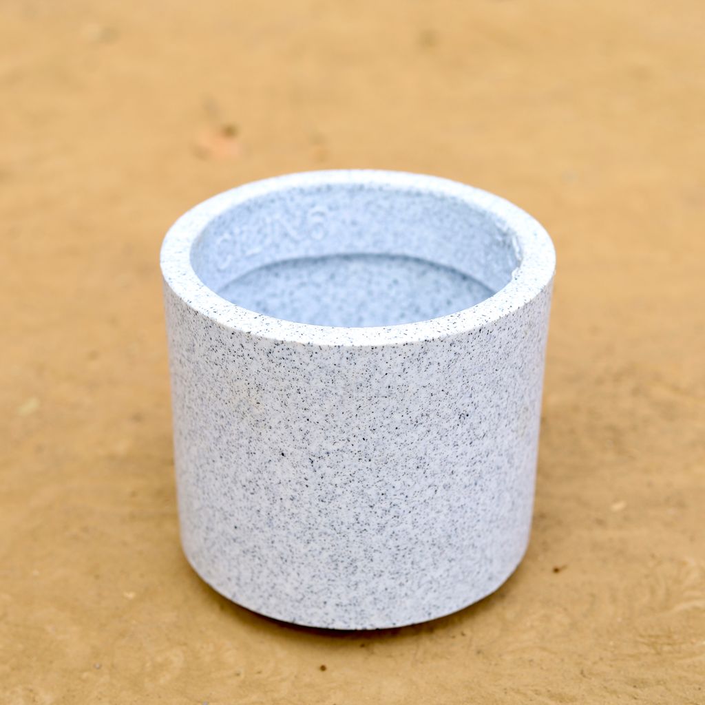 6 Inch White Cylindrical Fiberglass Pot