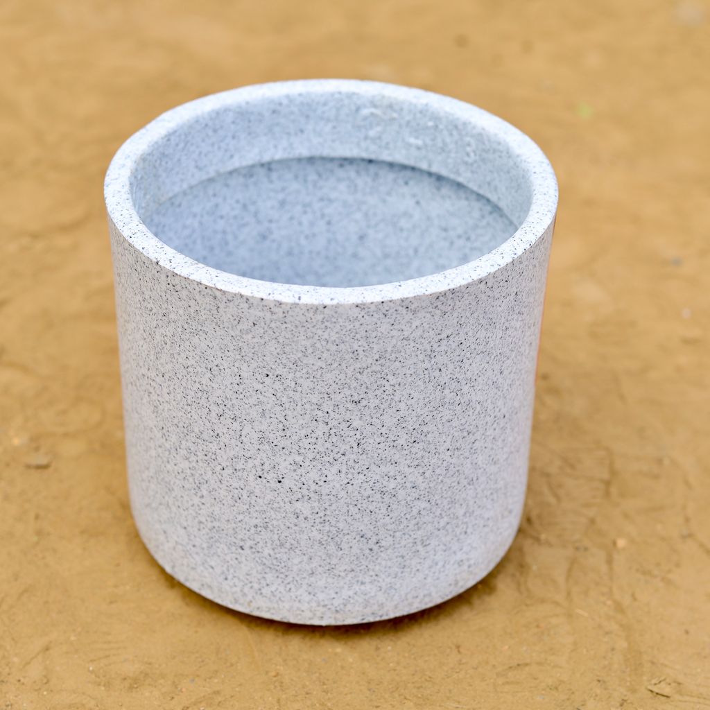 8 Inch White Cylindrical Fiberglass Pot