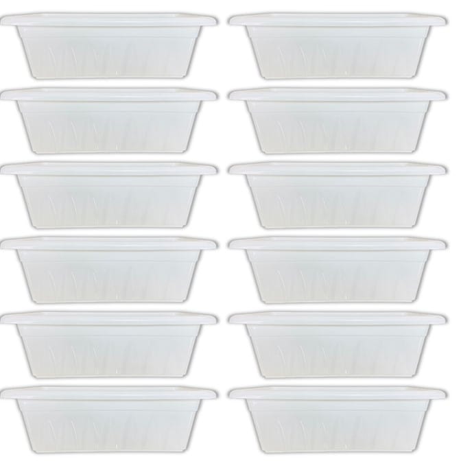 Set of 12 - 20 Inch White Premium Supreme Window Plastic Planter