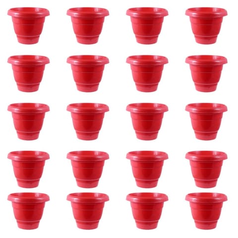 Set of 20 - 12 Inch Terracotta Red Classy Plastic Pot