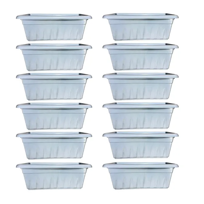 Set of 12 - 20 Inch Grey Premium Supreme Window Plastic Planter