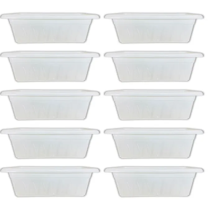 Set of 10 - 17 Inch White Premium Supreme Window Plastic Planter