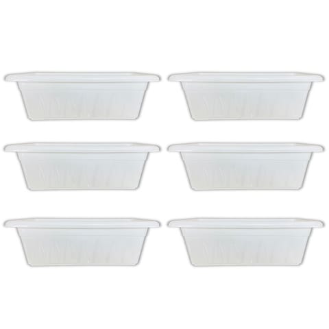Set of 06 - 20 Inch White Premium Supreme Window Plastic Planter