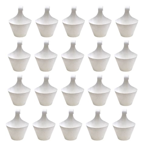 Set of 20 - 8 Inch White Single Hook Hanging Plastic Pots