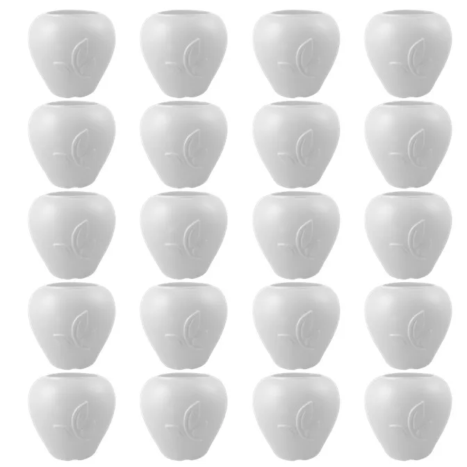 Set of 20 - 7 Inch Plain White Premium Apple Leaf Plastic Pot