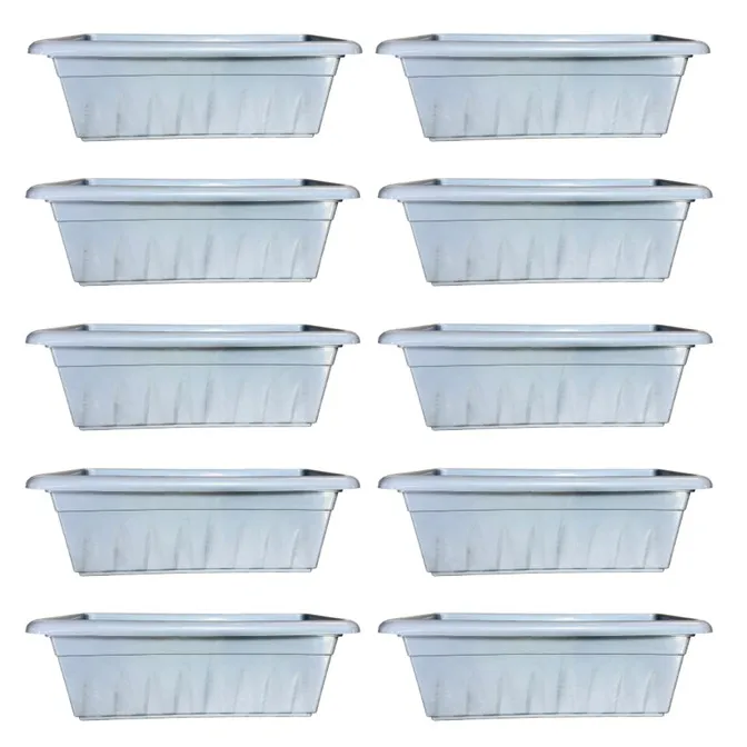 Set of 10 - 17 Inch Grey Premium Supreme Window Plastic Planter