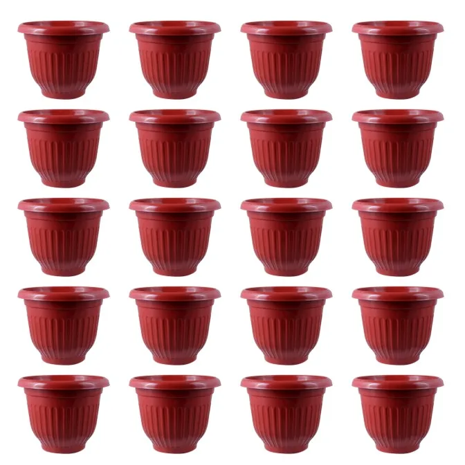 Set of 20 - 10 Inch Terracotta Red Olive Plastic Pot