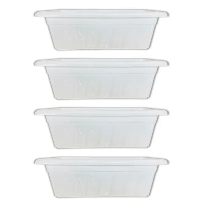 Set of 04 - 17 Inch White Premium Supreme Window Plastic Planter