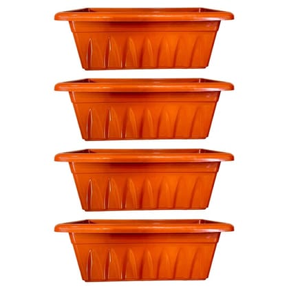 Buy Set of 04 - 20 Inch Terracotta Red Premium Supreme Window Plastic Planter Online | Urvann.com