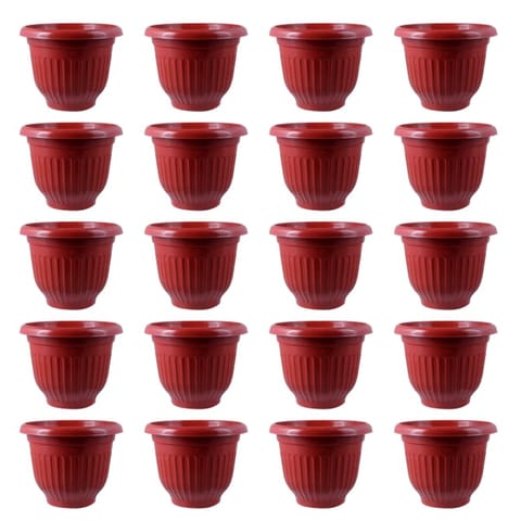 Set of 20 - 8 Inch Terracotta Red Olive Plastic Pot