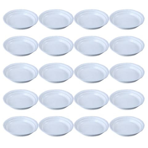 Set of 20 - 6.5 Inch White Premium Round Trays - To keep under the Pots