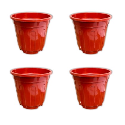 Buy Set of 04 - 12 Inch Red Super Nursery Pot Online | Urvann.com