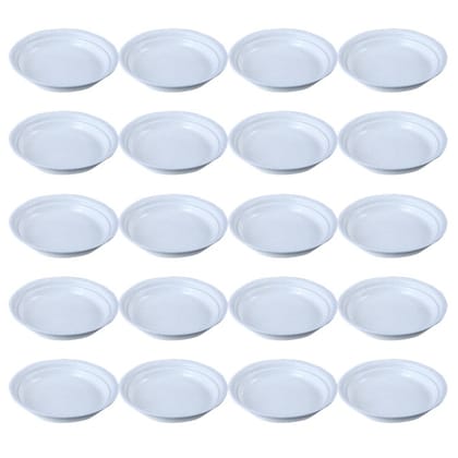 Buy Set of 20 - 6.5 Inch White Premium Round Trays - To keep under the Pots Online | Urvann.com