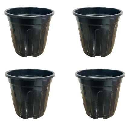 Buy Set of 04 - 12 Inch Black Super Nursery Pot Online | Urvann.com