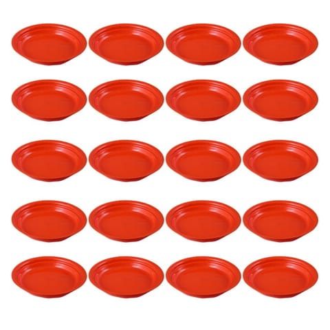 Set of 20 - 5 Inch Terracotta Red Premium Round Trays - To keep under the Pots
