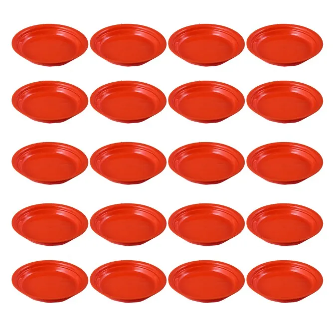 Set of 20 - 5 Inch Terracotta Red Premium Round Trays - To keep under the Pots