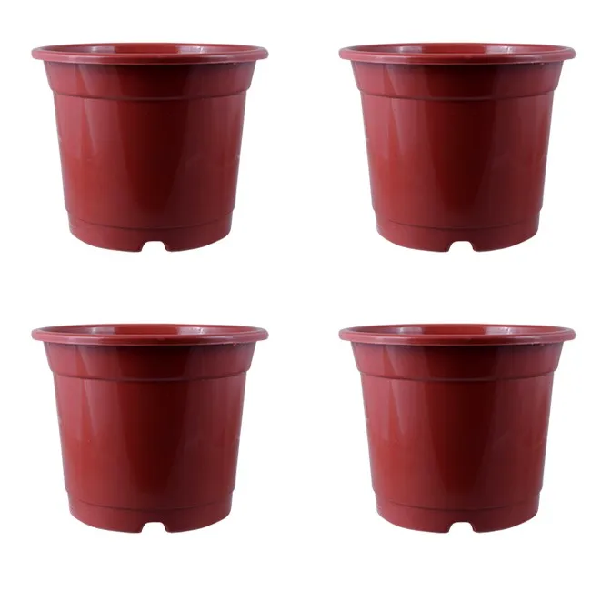 Set of 04 - 10 Inch Red Nursery Pot