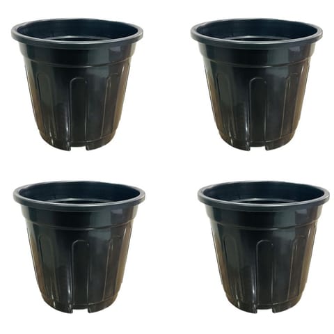 Set of 04 - 6 Inch Black Super Nursery Pots